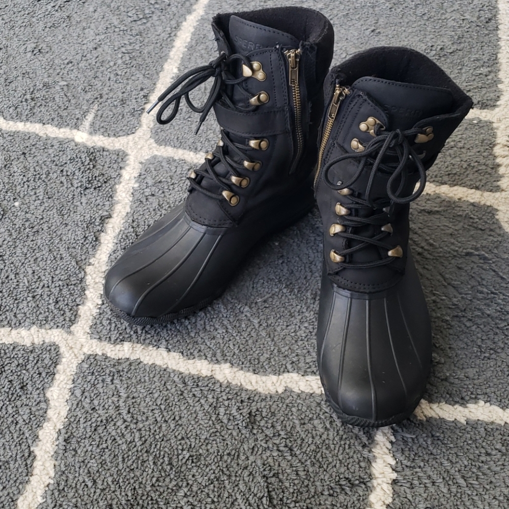 Sperry Duck Boots combat style